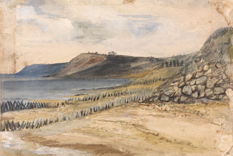 Marine scene of Shepy Bay, England by Edward W. Fitch, oil painting