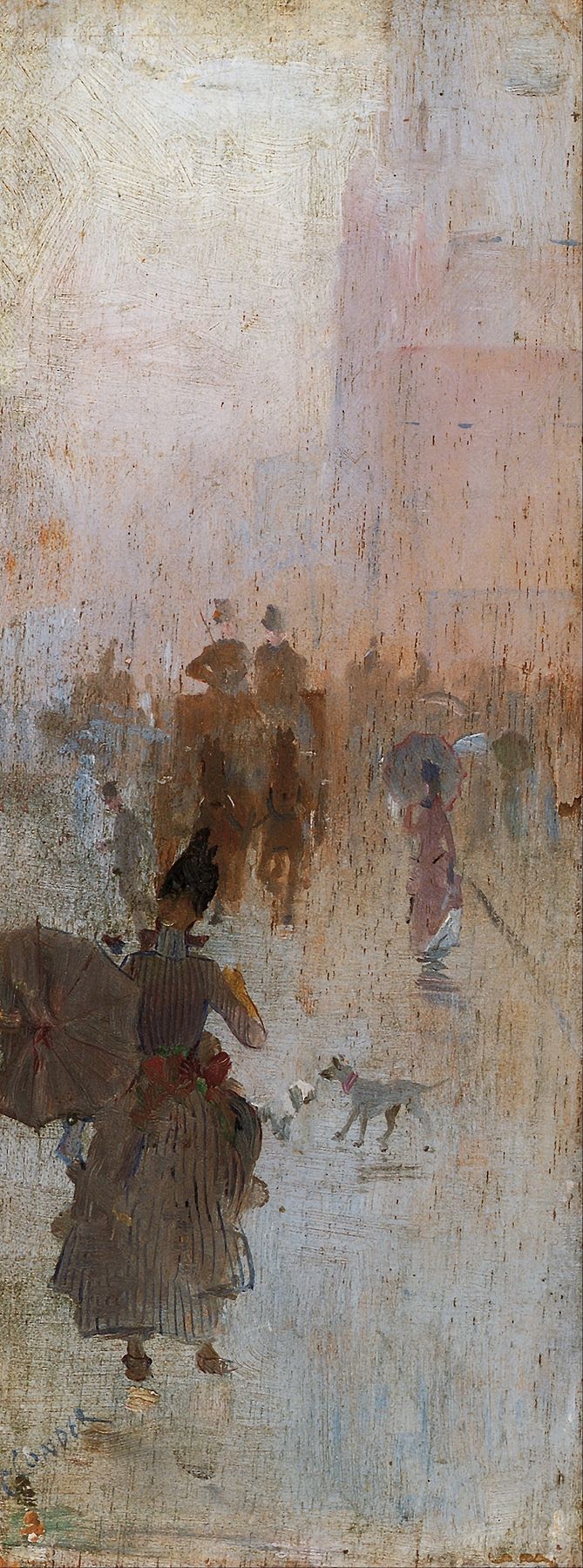 Retrato de uma jovem mulher entre flores, óleo sobre tela de Charles Conder