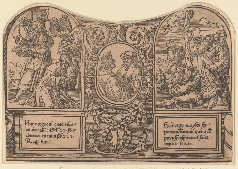 Abraham prepares to sacrifice Isaac in an etching by Jacob Cornelisz van Oostsanen