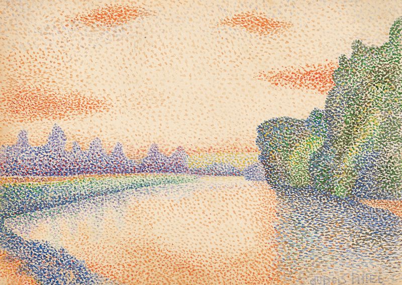 The Banks of the Marne at Dawn, oil on canvas by Albert Dubois-Pillet
