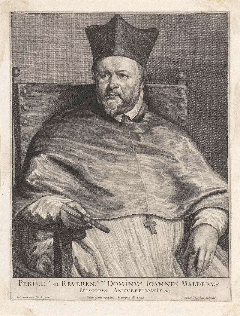 Retrato de Johannes Malderus, gravura de Wenceslaus Hollar