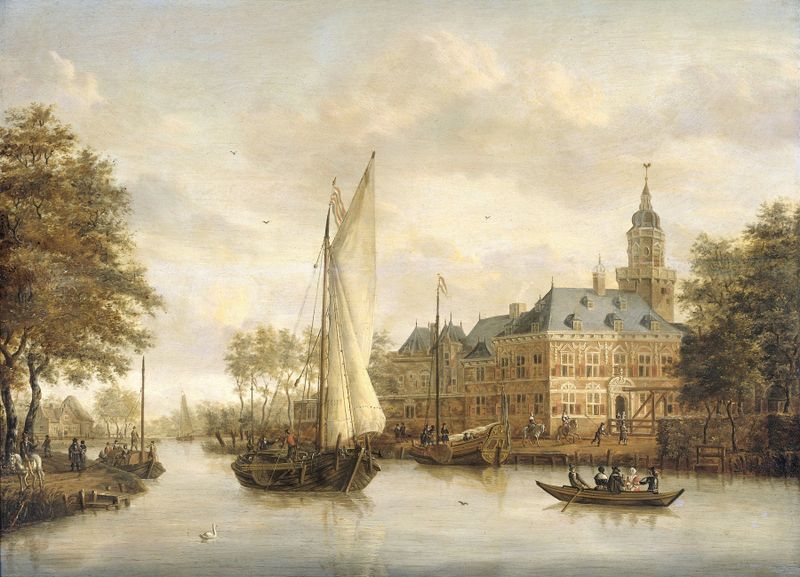Nijenrode Castle on the Vecht, oil painting by Jacobus Storck