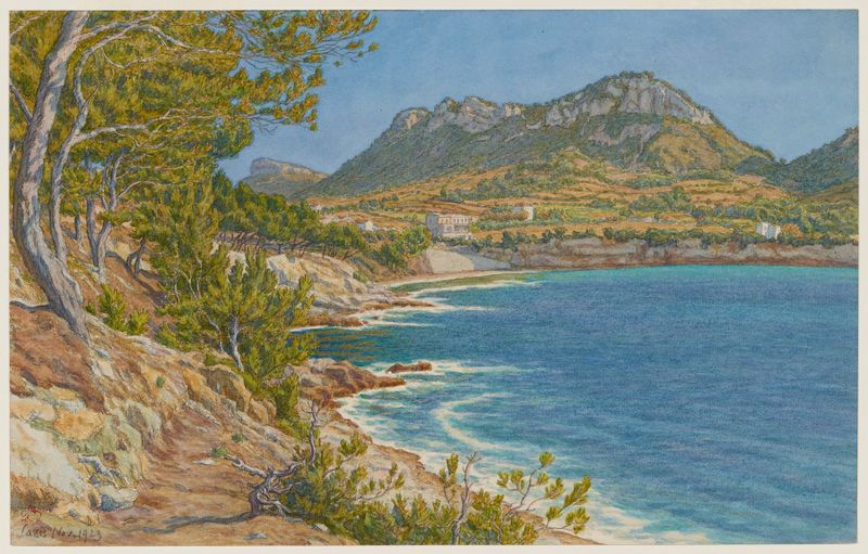 Cena marinha com ondas suaves de Henri Rivière, 1923