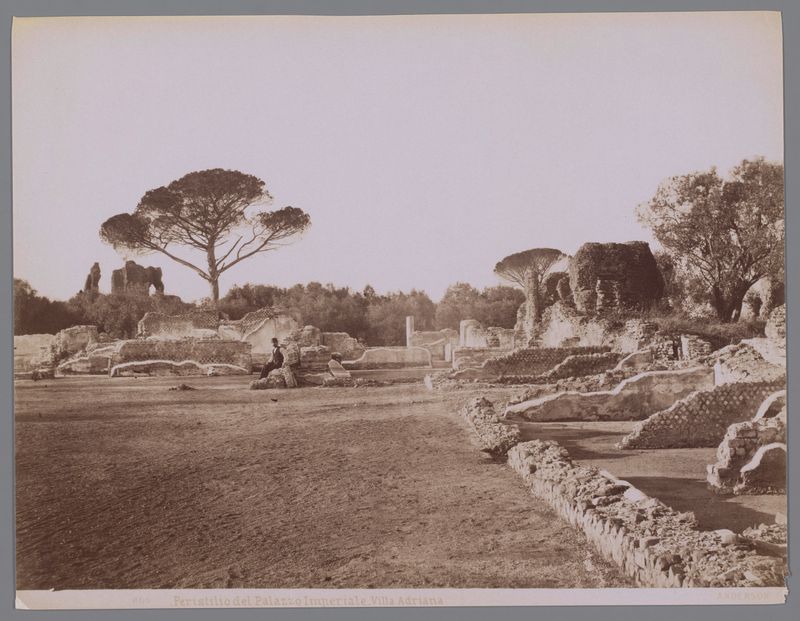 Albumen print by Anderson depicting ancient columns and ruins