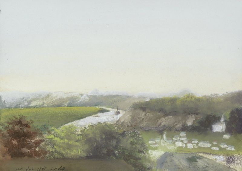 Landscape featuring a river, oil painting by Jan Veth