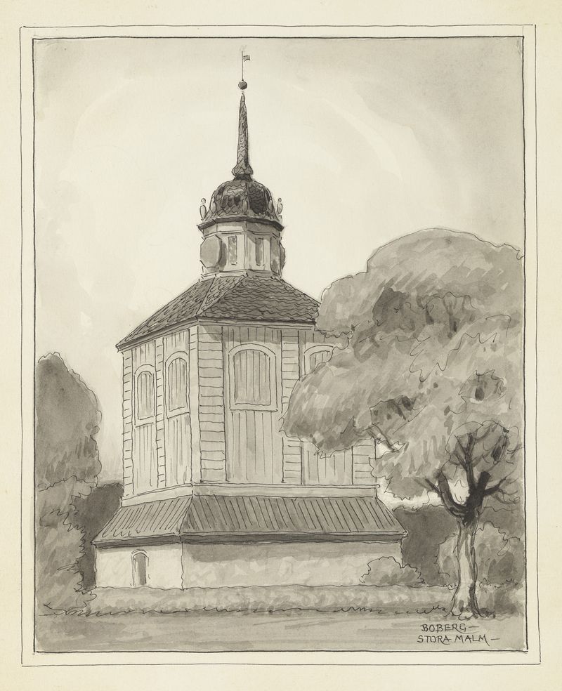 Paisaje con emociones ocultas en Stora Malm de Ferdinand Boberg, medio desconocido.