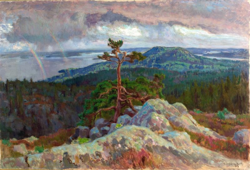Koli by Eero Järnefelt, oil on canvas depicting a forest path and lush greenery.