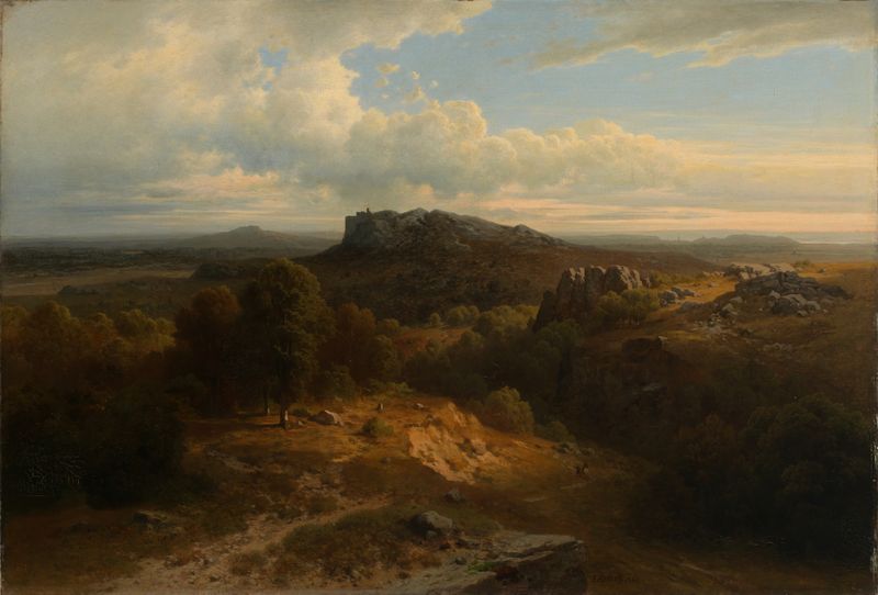 Paisaje de Der Regenstein im Harz de Theodor Kotsch, pintura al óleo