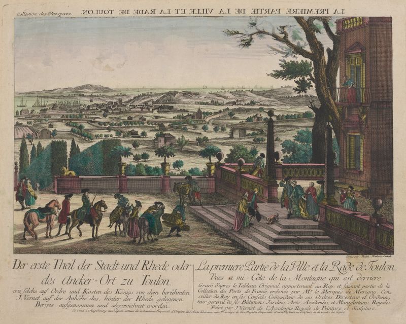Escena marina rococó que representa el puerto de Toulon, Unknown Artist