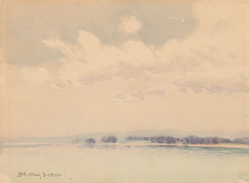 Obra abstracta de James Henry Moser, 1911, con luz radiante que emerge de la oscuridad.