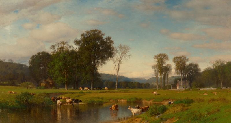 Paisaje de Saw Mill Valley, pintura al óleo de Samuel Colman