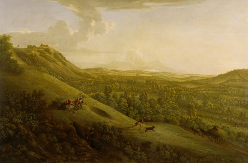 Landscape of Box Hill, Surrey by George Lambert, oil painting