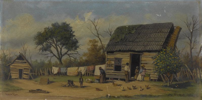 Wash Day de William Aiken Walker, realismo, figuras fazendo lavanderia à luz do sol
