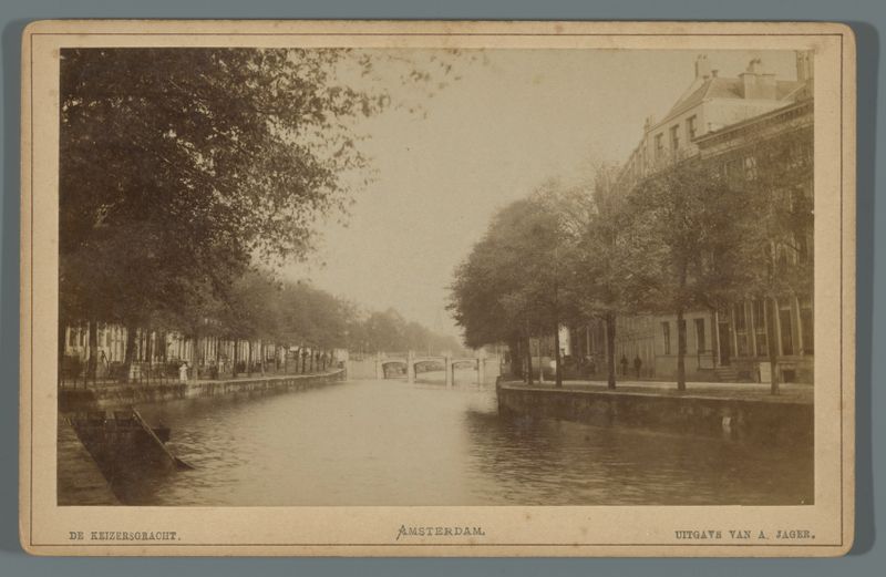 Paisagem do canal Keizersgracht em Amsterdã, impressão albumen de Unknown Artist