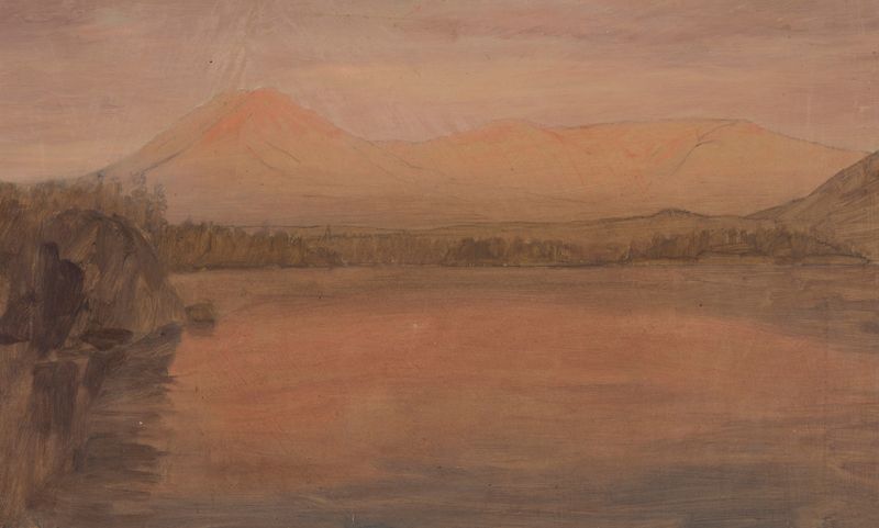 Paisaje con Mts. Katahdin y Turner, pintura al óleo de Frederic Edwin Church