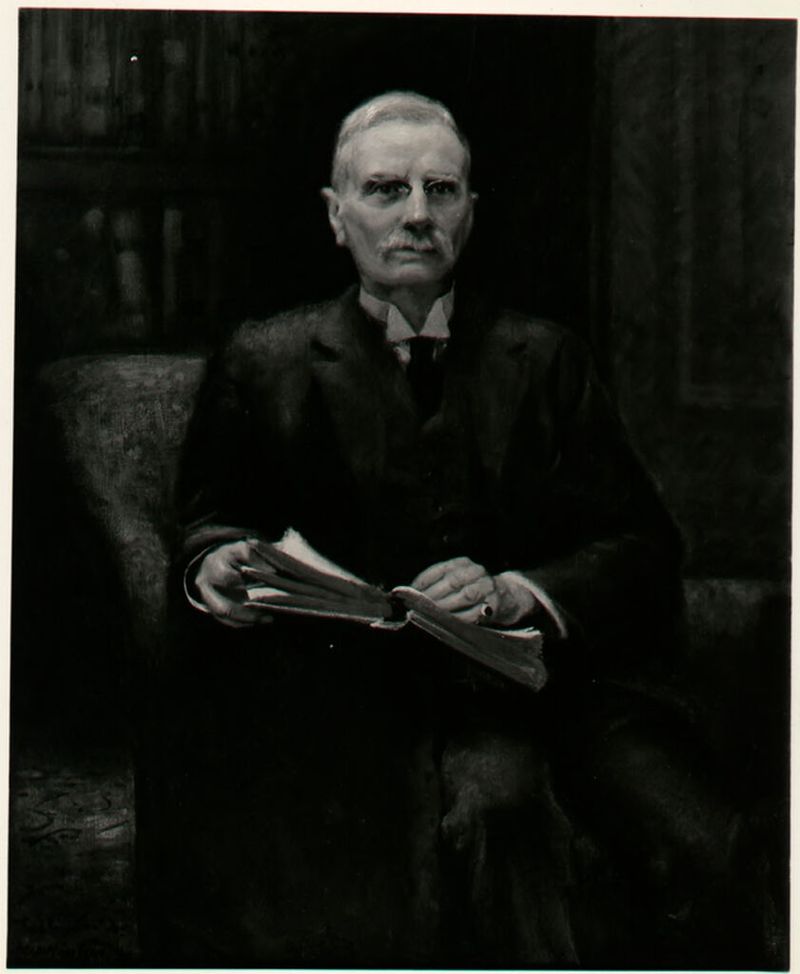 Portrait of Herbert Somerton Foxwell, oil on canvas by Charles Sydney Hopkinson
