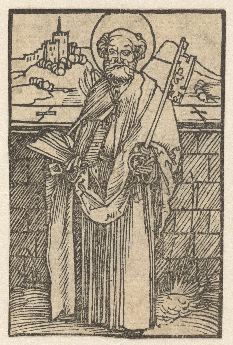Retrato do apóstolo Pedro de Albrecht Dürer, meio papel