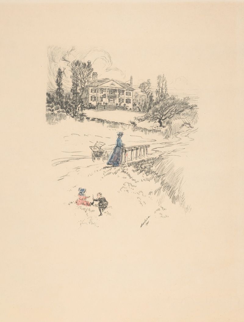 Etching of Jumel Mansion by Charles Frederick William Mielatz