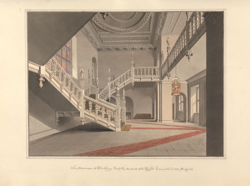 Cena interior com uma escada, John Buckler, 1820