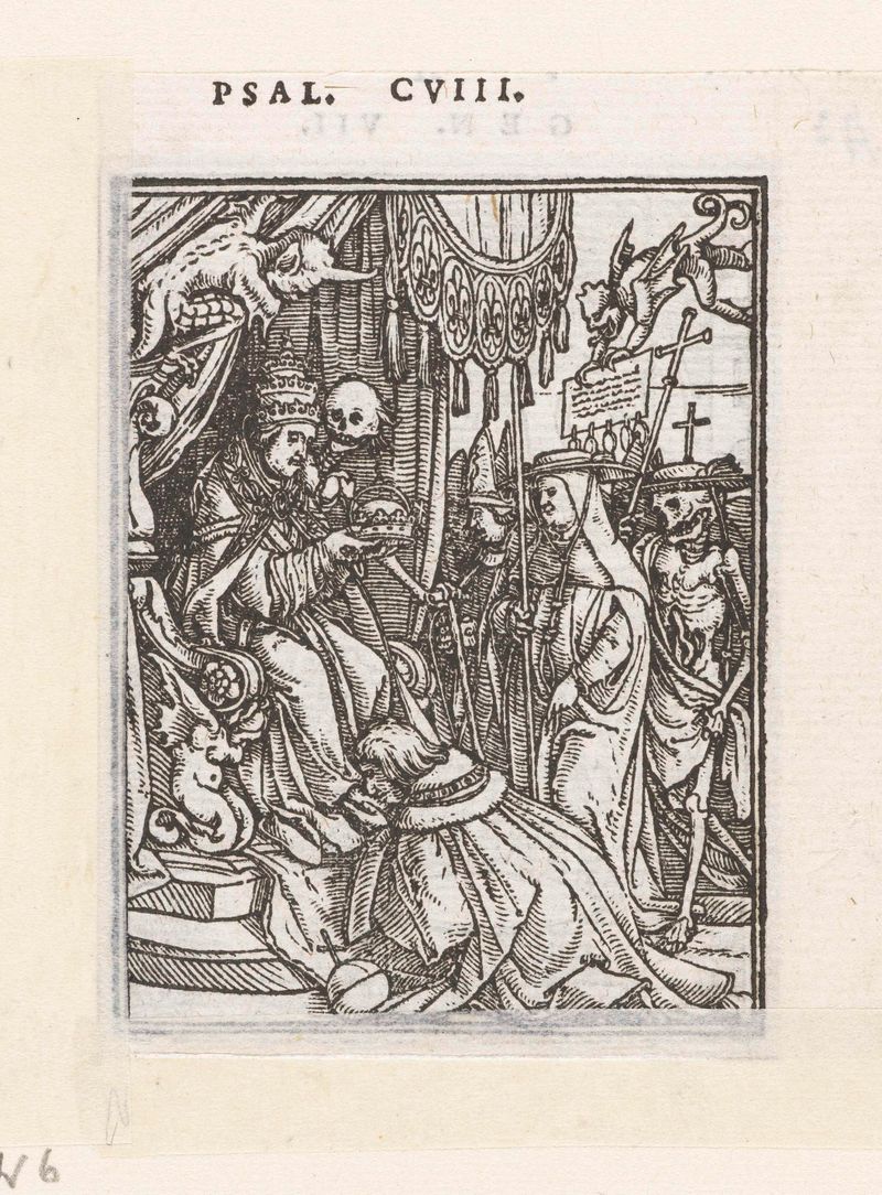 Retrato de un papa en ricos vestimentas, papel de Hans Holbein (II)