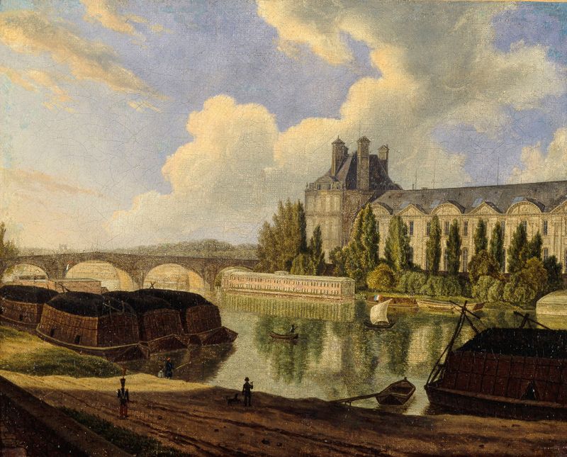 Le pont Royal et le Pavillon de Flore, oil painting by Auguste Wynantz