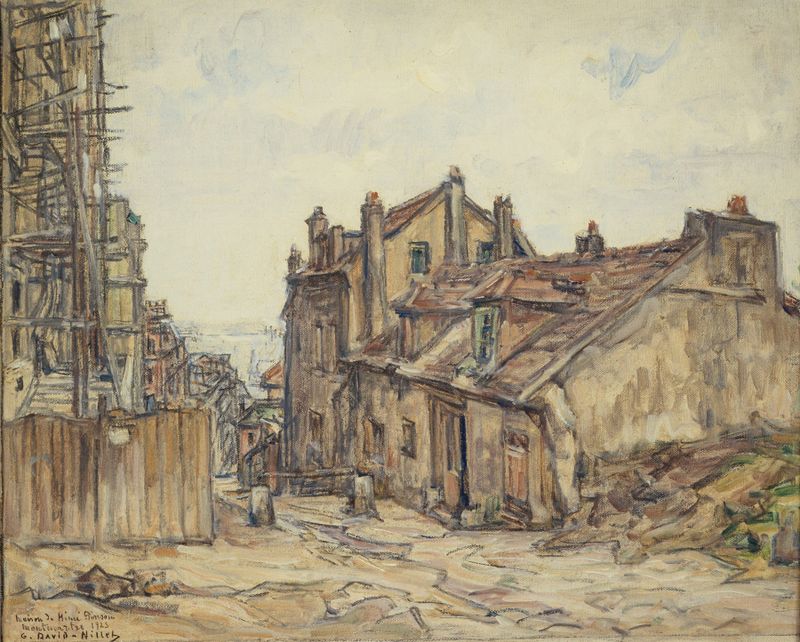 La Maison de Mimi Pinson à Montmartre, oil on canvas by Germain David-Nillet