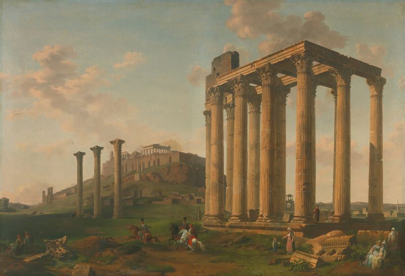 Vue Du Temple De Jupiter Et De L’acropole de Lancelot-Théodore Turpin de Crissé, pintura al óleo