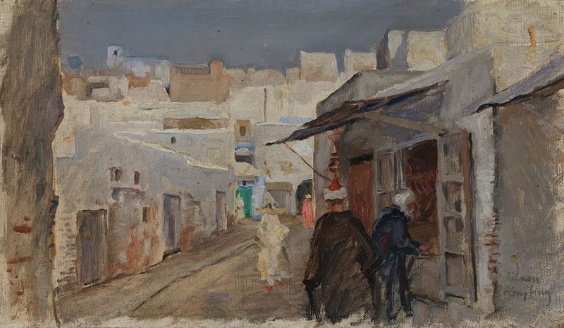 Escena callejera en Tetuan de Wilhelm Hempfing, Expresionismo, pintura al óleo