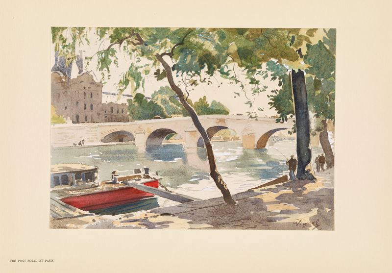 Post-Impressionism landscape by Pierre Vignal, depicting the Pont Royal over the Seine.