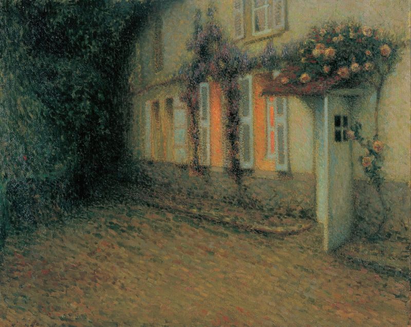 Roses and wisteria in an oil painting by Henri Le Sidaner