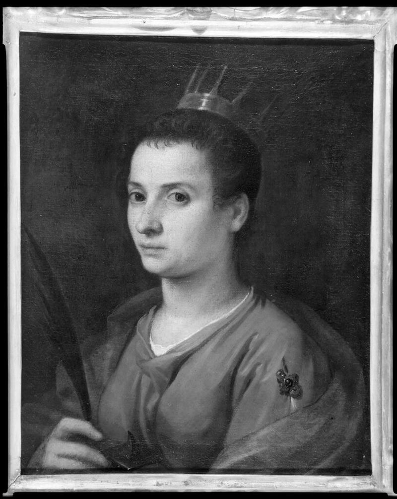 Santa Catarina de Alexandria, óleo sobre tela de um artista não identificado