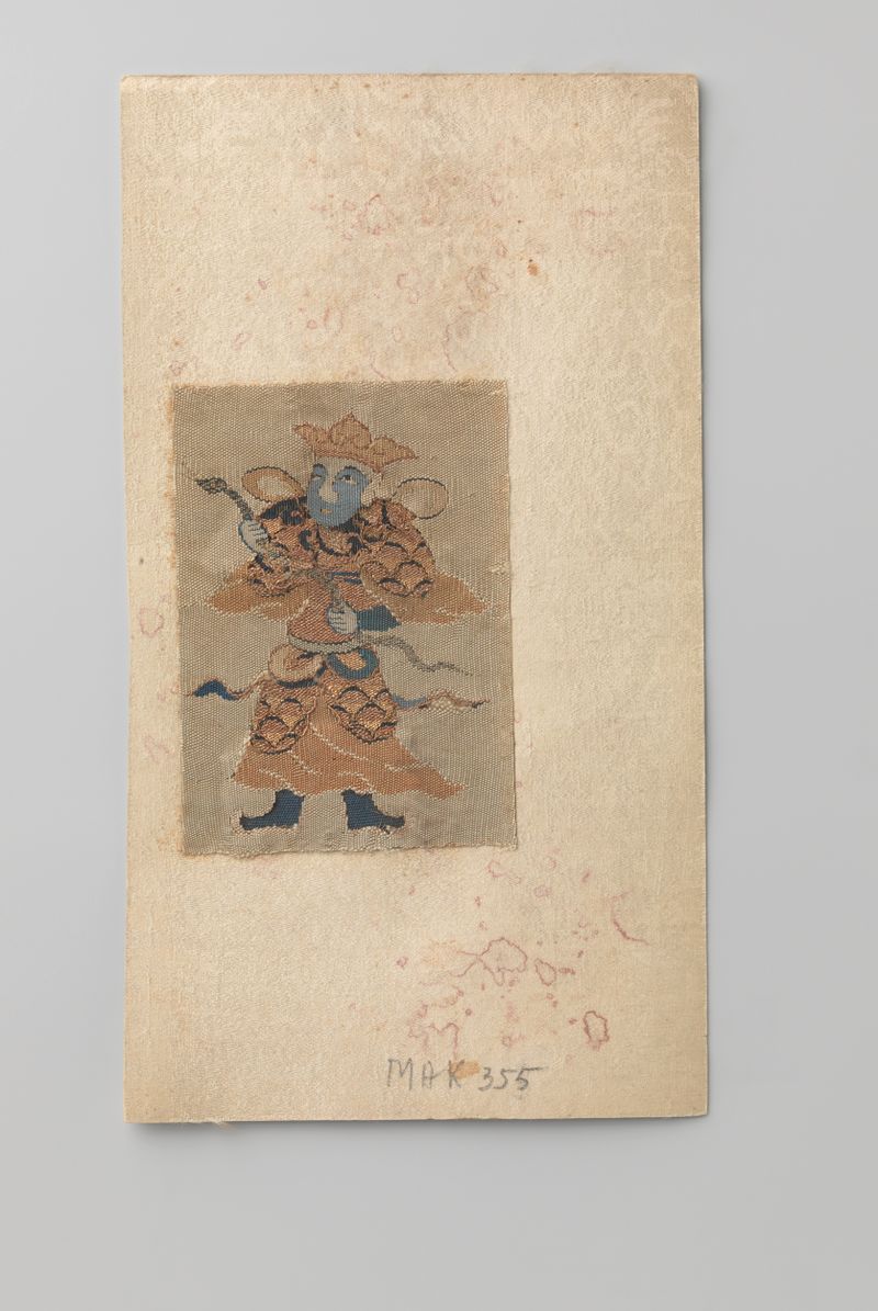 Tapiz con una figura sosteniendo una serpiente, artista desconocido