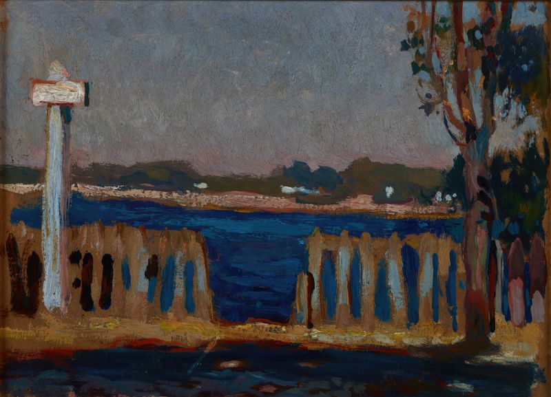 Cerca no rio, pintura a óleo de Jan Stanisławski
