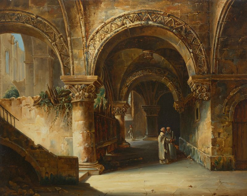 Architectural Study by Louis Jacques Mandé Daguerre, medium unknown