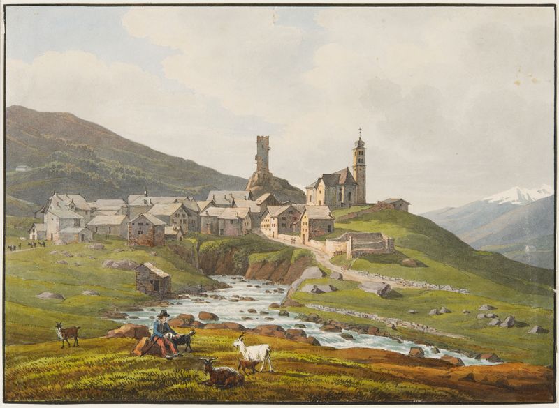 Paisagem de Hospental, von Nordosten por Peter Birmann, óleo sobre tela