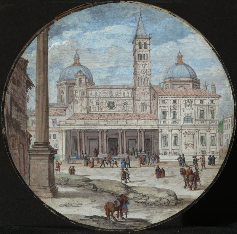 Facade of Sta. Maria Maggiore in Rome by Johann Wilhelm Baur, Baroque style