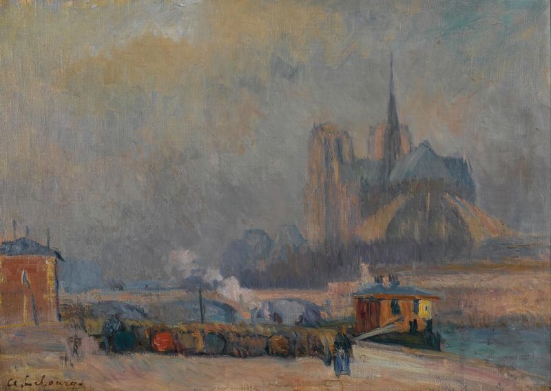 Notre-Dame De Paris Vue Du Quai De La Tournelle by Albert Lebourg, oil painting