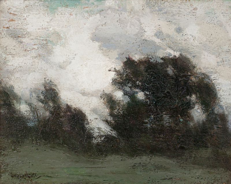 A September Breeze, Grey Day de Marc-Aurèle de Foy Suzor-Côté, pintura a óleo, paisagem