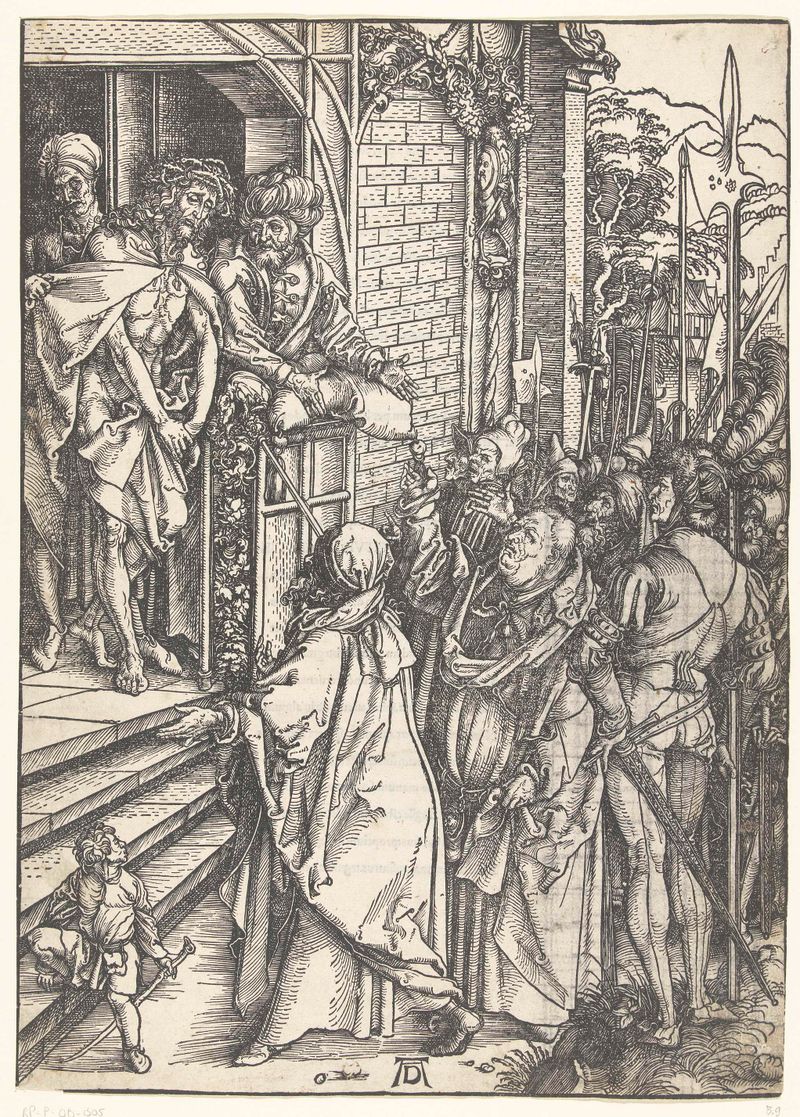 Gravura de Albrecht Dürer mostrando Cristo à multidão, 1511