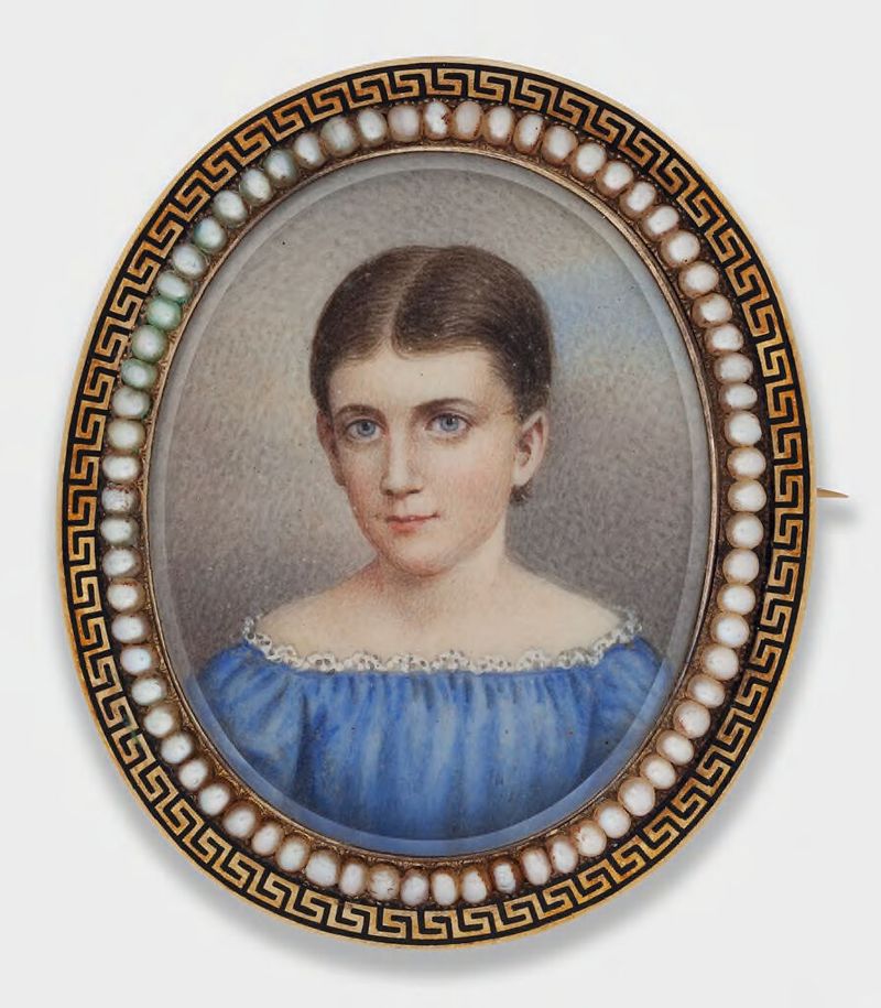Retrato de Ellen Mary Brainerd Peck en marfil por John Carlin