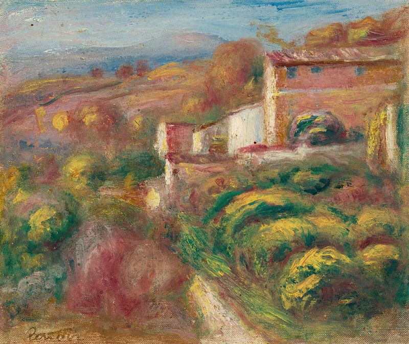 Cena de gênero com figuras em conversa, pintura a óleo de Pierre-Auguste Renoir