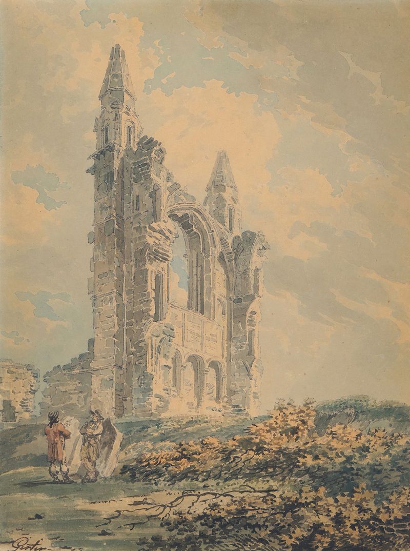 Ruins of St Andrews Cathedral de Thomas Girtin, retratando arcos em ruínas na névoa