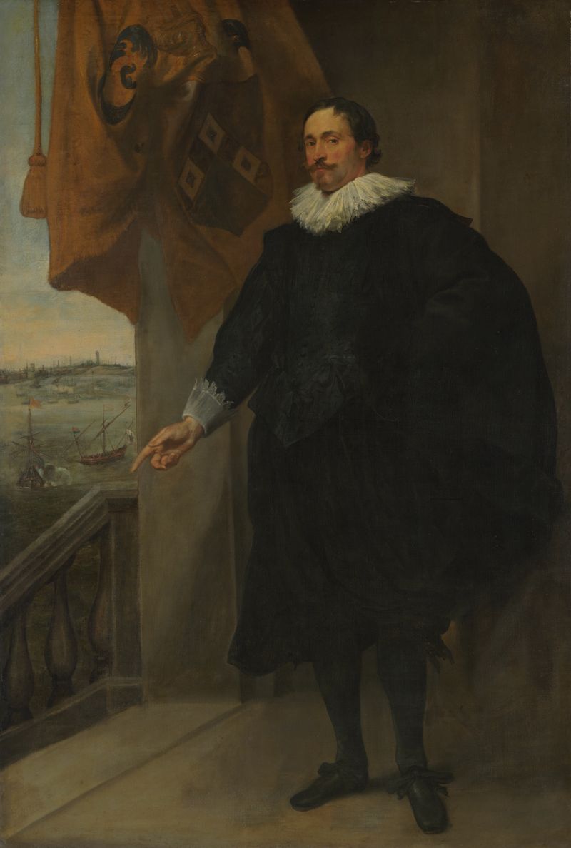 Portrait of a nobleman in elegant attire, oil on canvas by Anthony van Dyck