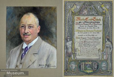 Retrato de Martin Erich Schulz por Willi Münch, tinta sobre papel