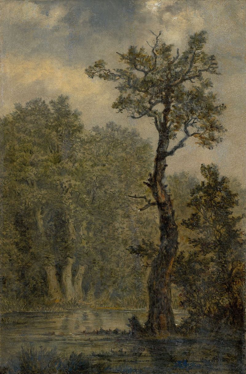 Landscape by Carl Gustav Carus, oil painting depicting rolling hills and a serene sky.