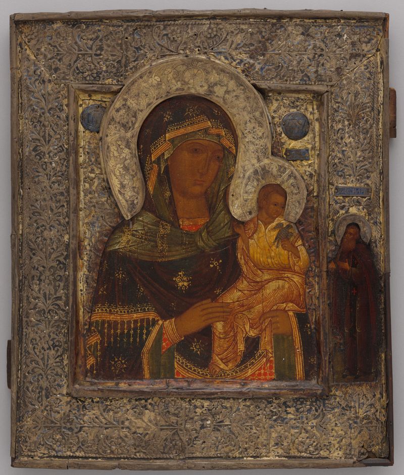 Madonna and Child Holding Dove, tempera on panel, unidentified artist