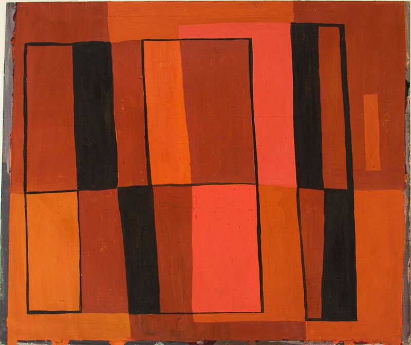 Composición abstracta con formas geométricas de D.R. Grover