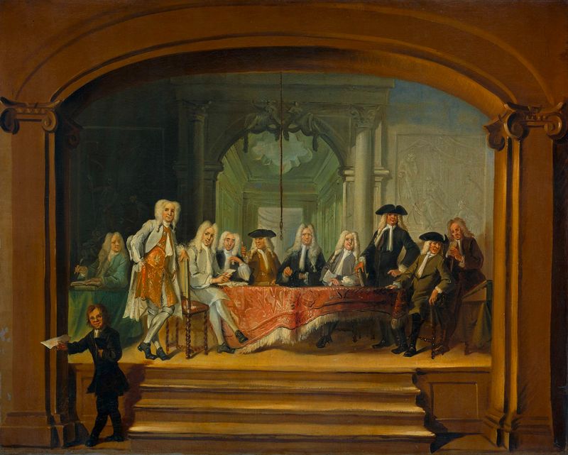 Portrait of figures in rich garments, oil on canvas by Cornelis Troost