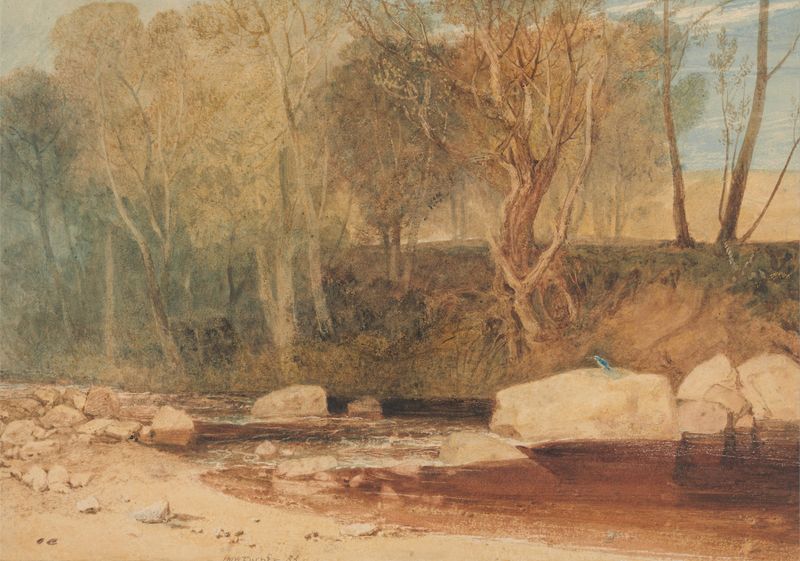 On the Washburn, óleo sobre tela de Joseph Mallord William Turner, retratando um rio ao crepúsculo.