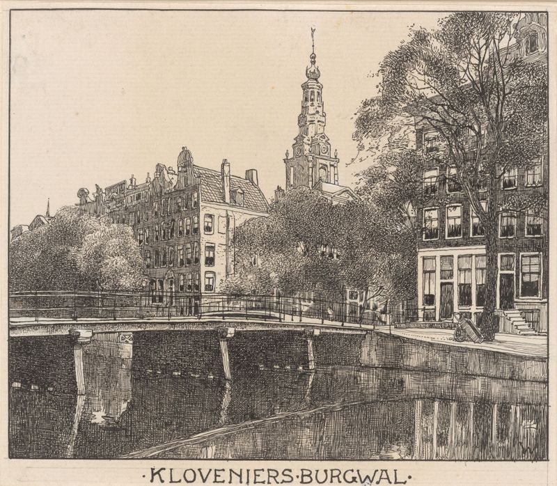Kloveniers Burgwal te Amsterdam, óleo sobre tela de Willem Wenckebach